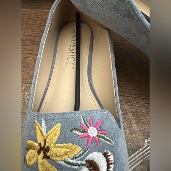 MUSSHOE Flats Shoes Comfortable Round Toe Memory Foam Women's Sz 6 Dusty Blue - Picture 9 of 16